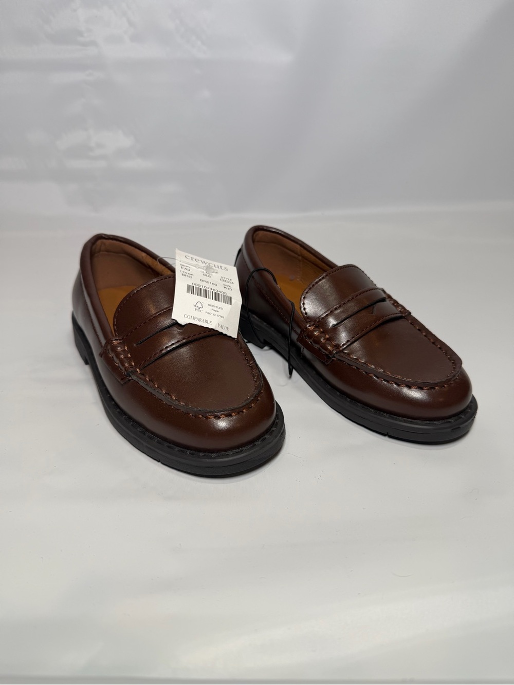 J Crew Crewcuts Kids Boys Brown Loafers Size K 10 NWT